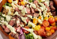 Steak Salad with Avocado-Lime Cilantro Crema Recipe