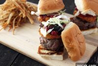 Beef Sliders with Fried Goat Cheese, Raspberry Smash & Balsamic