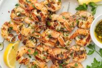Garlic-Grilled Shrimp Skewers with Zesty Lemon Marinade