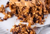 Peanut Butter Baked Oats with Maple and Banana