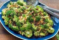 Whole30 Asian Broccoli Salad with Crispy Shallots & Sesame Dressing