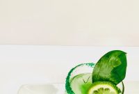 Green Melon Cucumber Smash Cocktail with Whiskey for St. Patrick’s Day