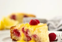 Lemon Curd-Glazed Ricotta Raspberry Cake Recipe