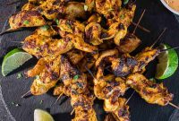 Chicken Satay Skewers with Creamy Peanut Dipping Sauce