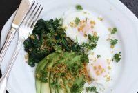 Poached Eggs with Avocado, Spinach and Crispy Quinoa