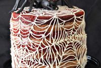 Spiderweb Red Velvet Cake with Chocolate Cream-Cheese Frosting