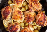 Crispy Cast-Iron Chicken Thighs with Roasted Potatoes