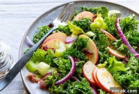 Warm Bacon Vinaigrette Kale and Apple Salad