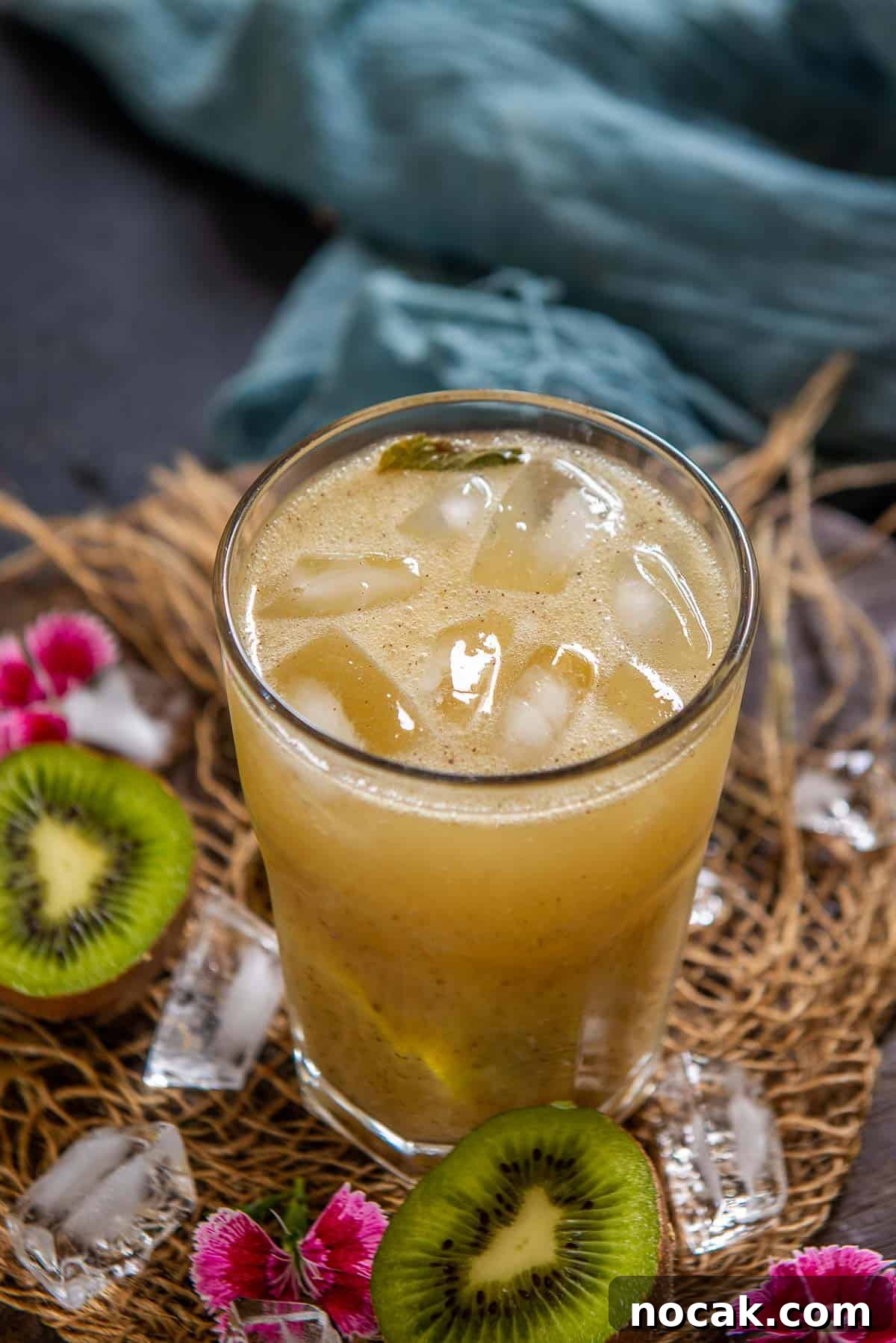 Refreshing Kiwi Soda Recipe: Sparkling Homemade Drink 2 Kiwi soda served in a glass.