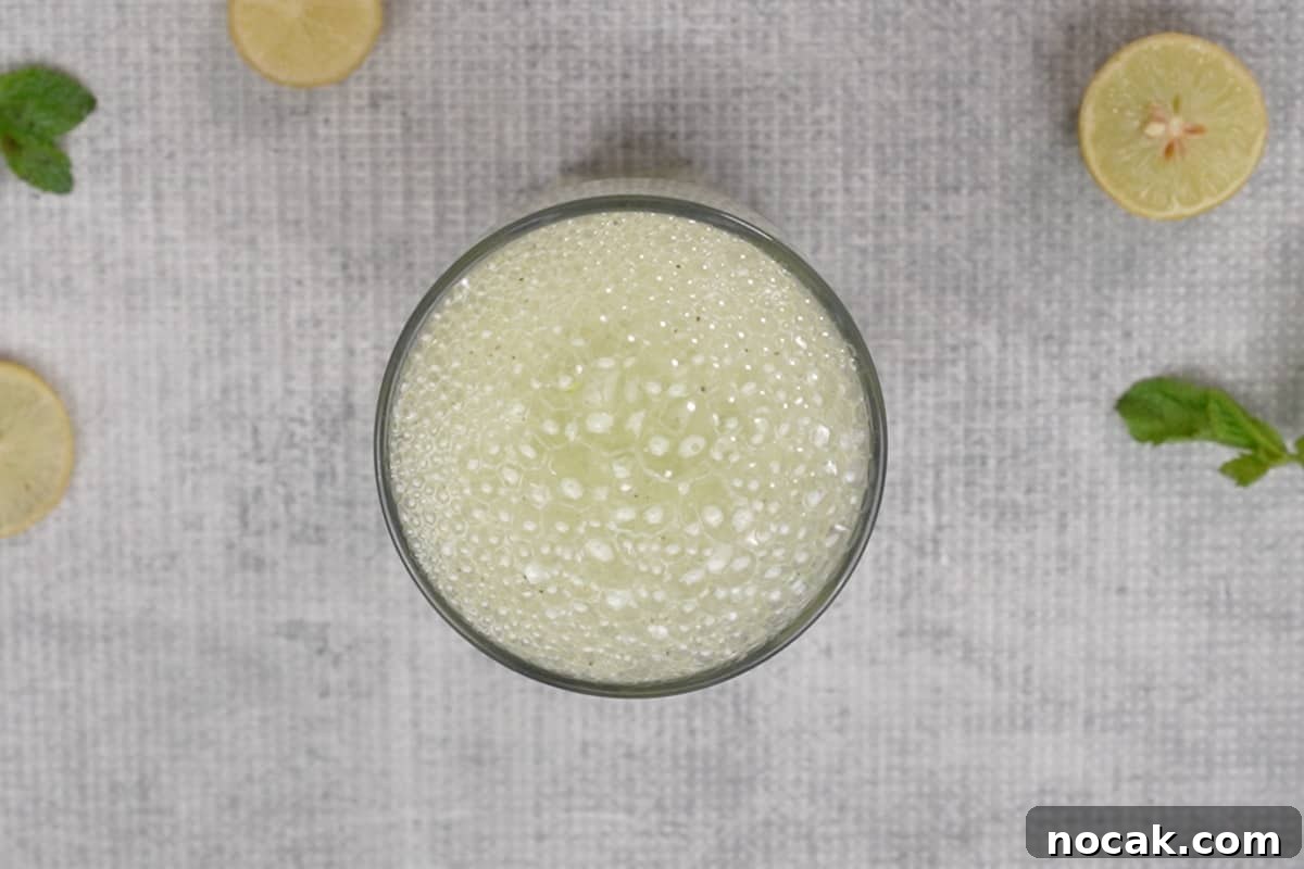 Refreshing Kiwi Soda Recipe: Sparkling Homemade Drink 6 Topped with club soda.