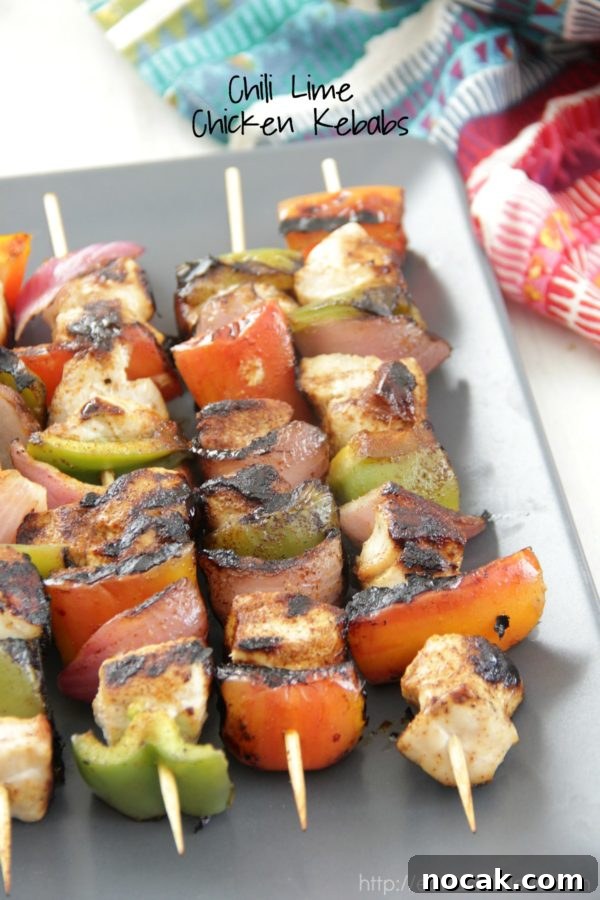 Zesty Chili Lime Chicken Skewers with Grilled Veggies 2 Chili Lime Chicken Kebabs
