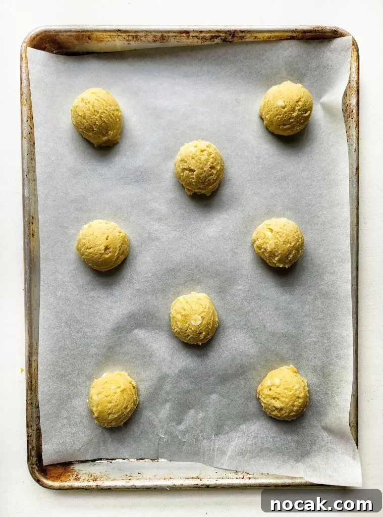 White Chocolate Key Lime Cookies Recipe — Tangy Citrus Treat 7 key lime cookies ready for the oven