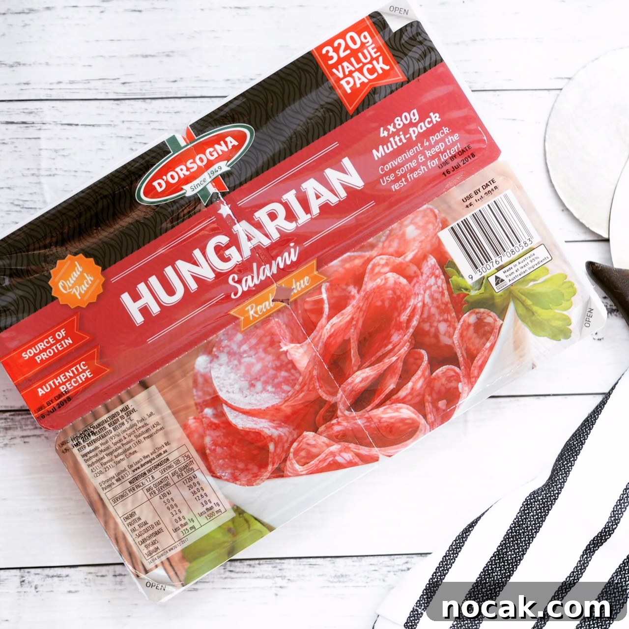 Creamy Five Vegetable and Salami Fusilli Pasta