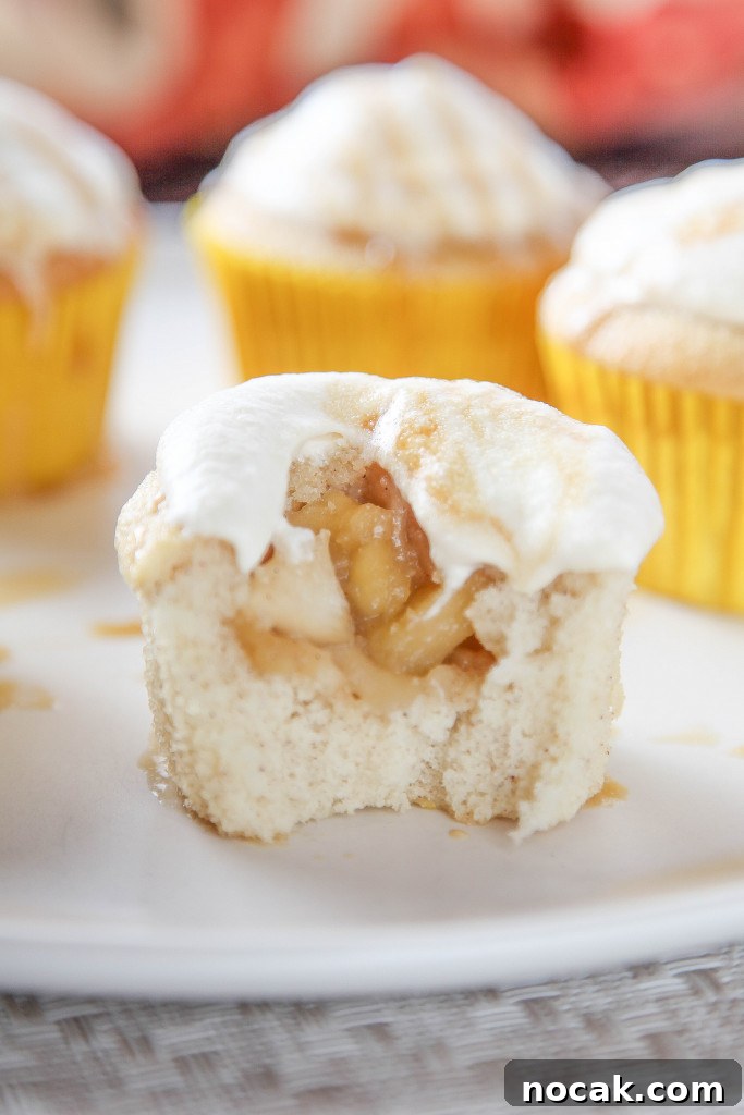 Apple Pie Cupcakes with Cinnamon Streusel and Caramel Drizzle 4 Apple Pie cupcakes