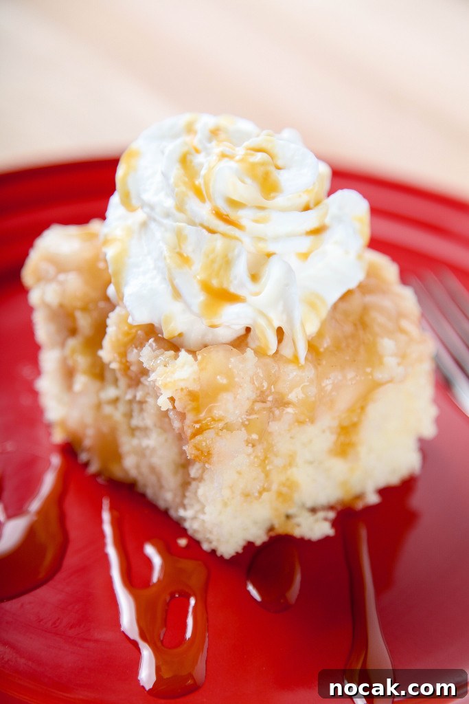 Apple Pie Cupcakes with Cinnamon Streusel and Caramel Drizzle 8 Caramel Apple Poke Cake