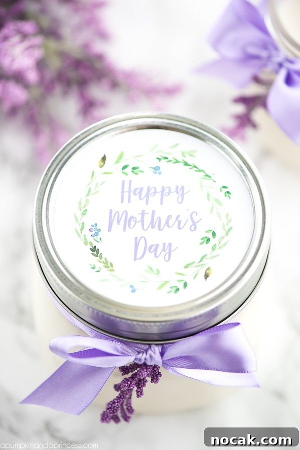 How to Make Lavender Candles at Home: Step-by-Step Guide 5 DIY Lavender Candle – how to make soy lavender candles in mason jars + printable gift tags to give as Mother’s Day and birthday gifts.