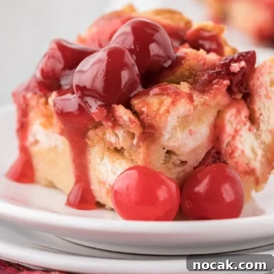 Cherry Bread Pudding Recipe with Fresh Cherry Sauce 10 Cherry Bread Pudding Feature