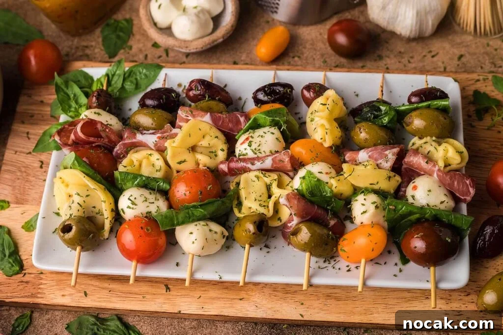 35 Easter Appetizers to Kick Off Your Holiday Feast 7 Antipasto appetizer on skewers.