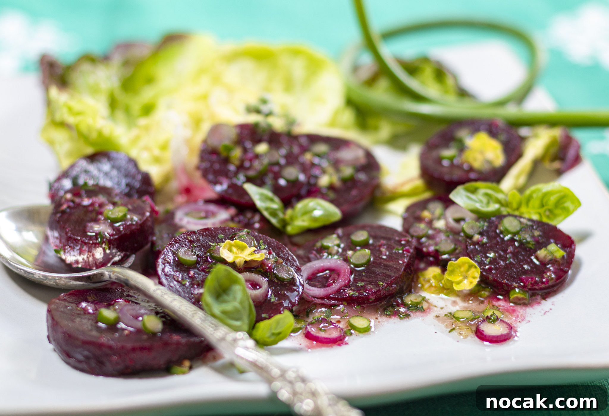 Tender Steamed Baby Beets in Garlic-Scape Vinaigrette 6 Fresh beets from farmers market ready for salad