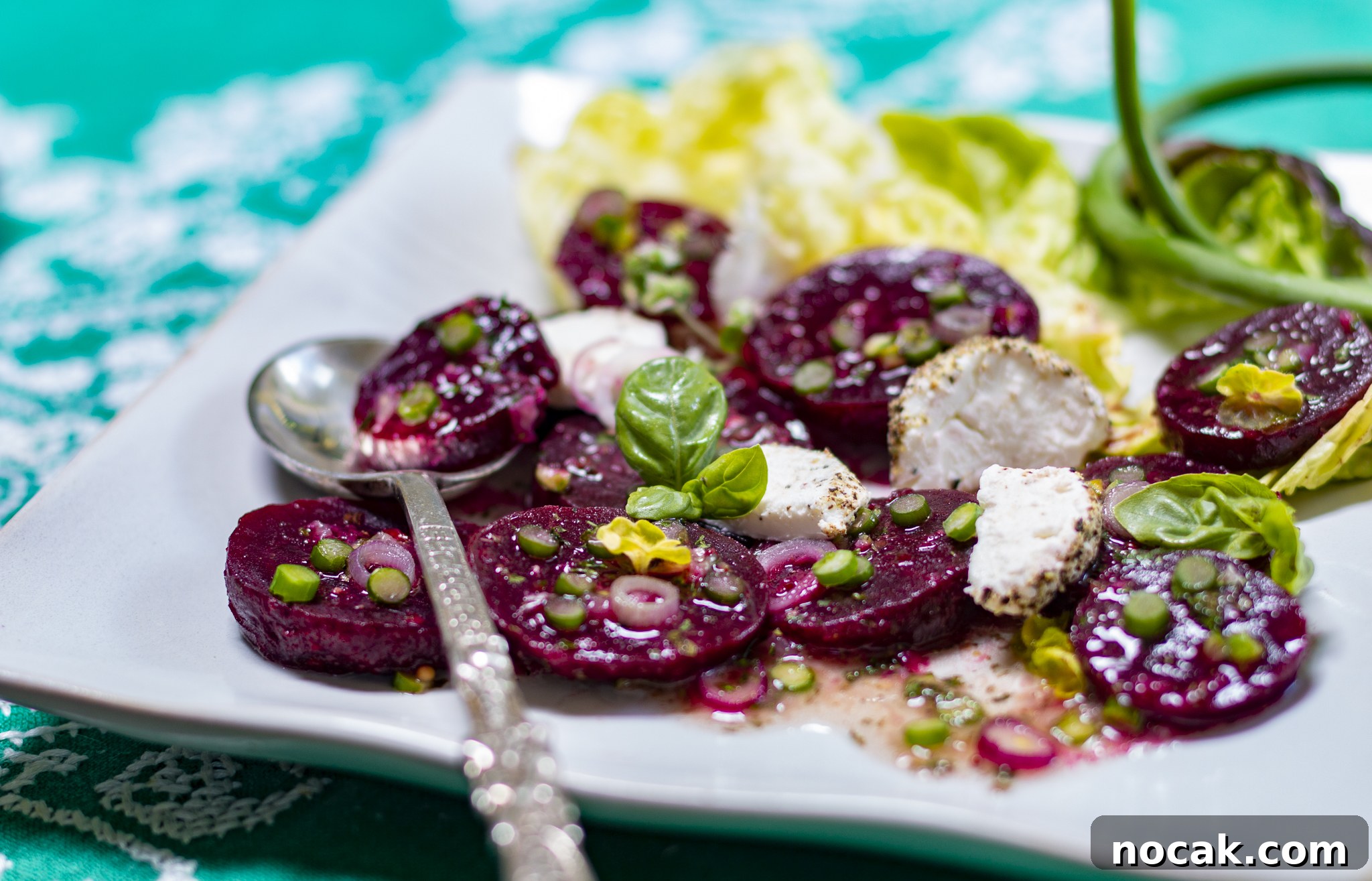 Tender Steamed Baby Beets in Garlic-Scape Vinaigrette 7 Beet salad side dish with herbs