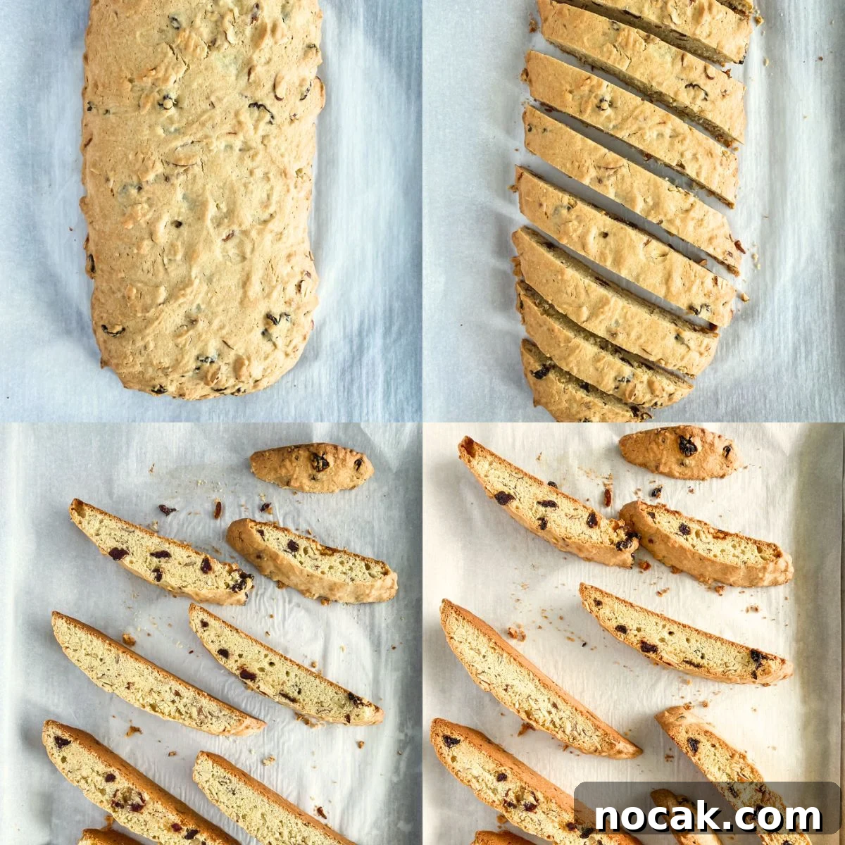 visual process for cutting biscotti.