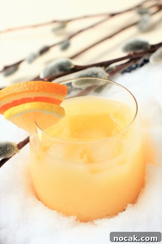 Spring Chickie Cocktail: Bright, Floral Spring Drink Recipe 6 Snowball Cocktail - Spring Version in the Snow