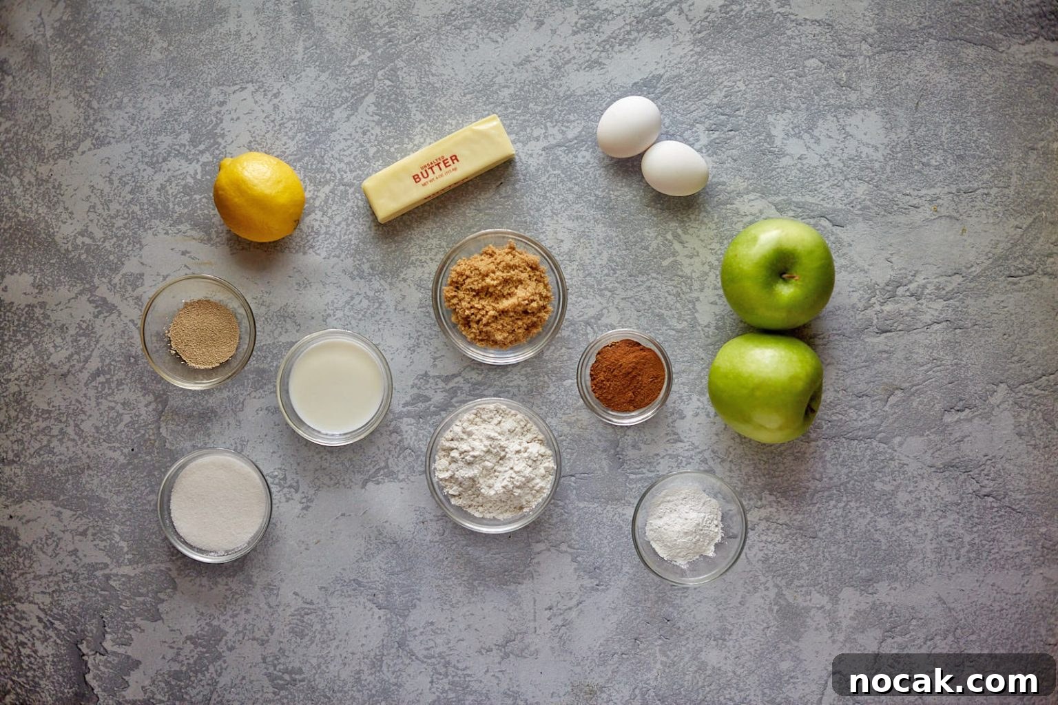 Homemade Apple Kolache Recipe with Video Tutorial 3 Ingredients: Lemon, butter, eggs, yeast, brown sugar, cinnamon, apples, flour, sugar, milk, egg yolks, corn starch.