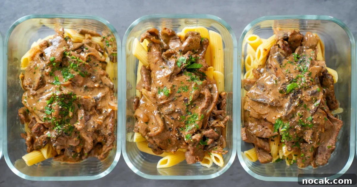 High Protein Beef Stroganoff