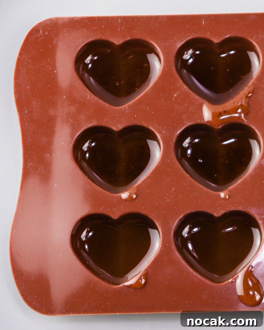 Browned butter poured into molds