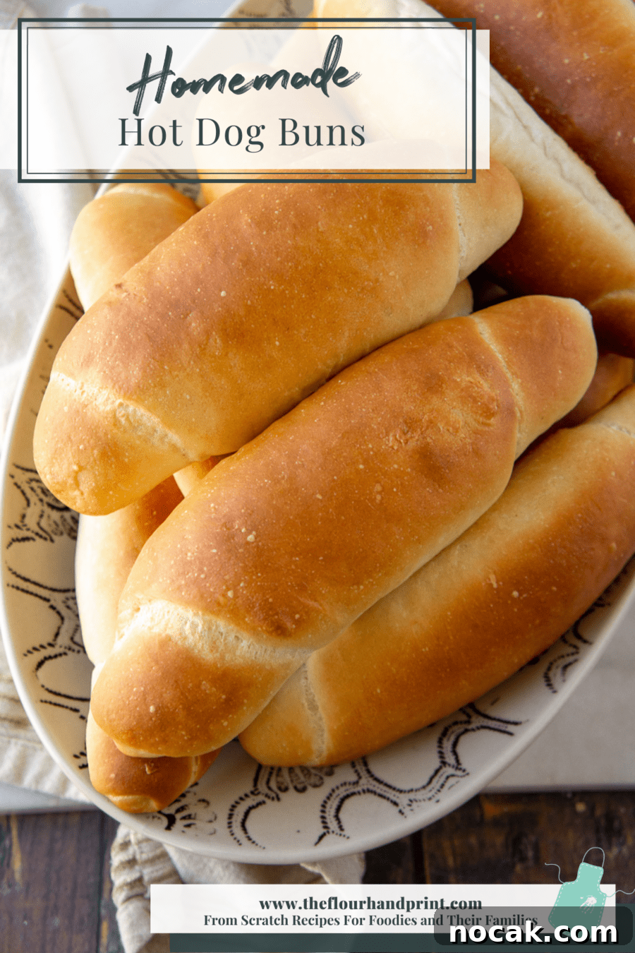 Soft Homemade Hot Dog Buns Recipe for Perfect Sandwiches 6 homemade hot dog buns on a table