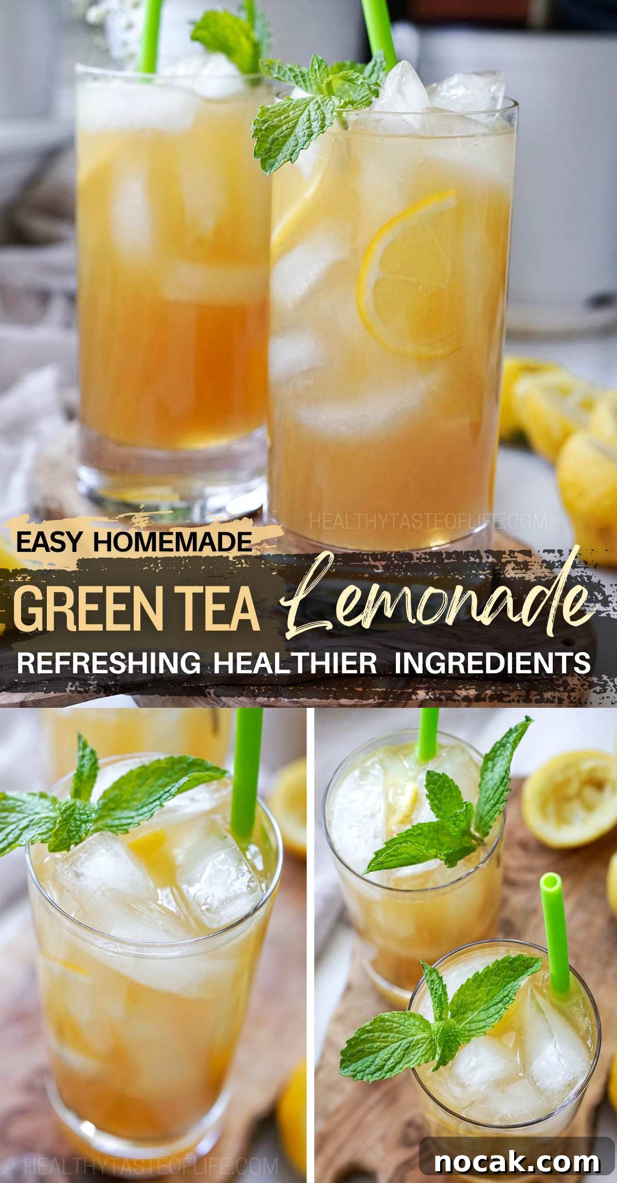 Refreshing Green Tea Lemonade with Fresh Lemon and Mint 11 This iced green tea lemonade recipe - a refreshing, flavorful drink that is perfect for summer days.