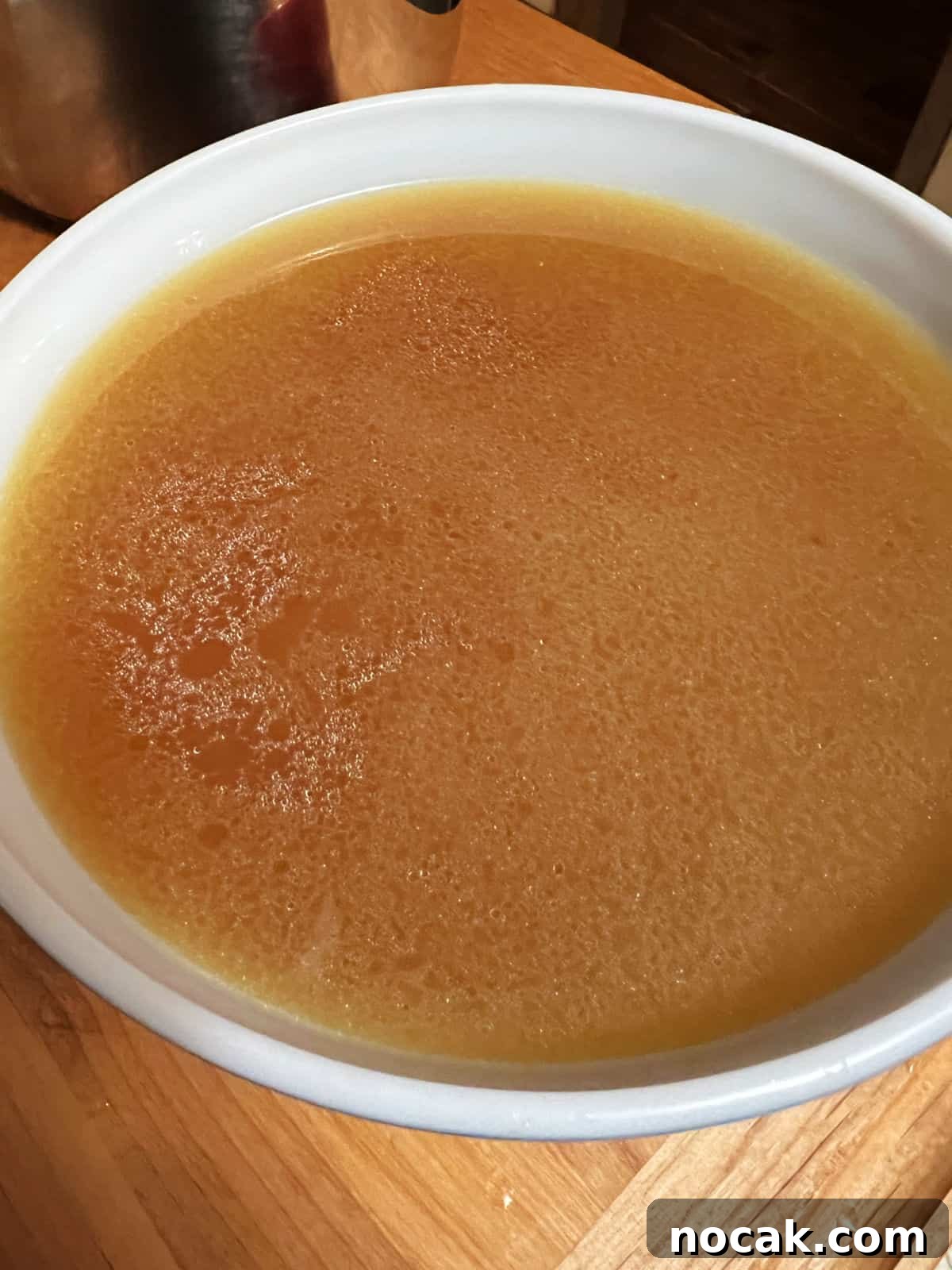 a bowl of instant pot turkey bone broth.