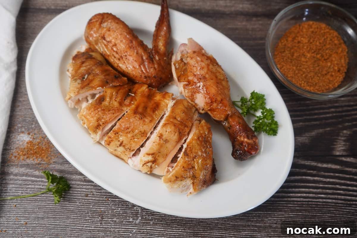 Juicy Smoked Whole Chicken Recipe for Tender, Flavorful Results 9 Smoked chicken pieces on plate