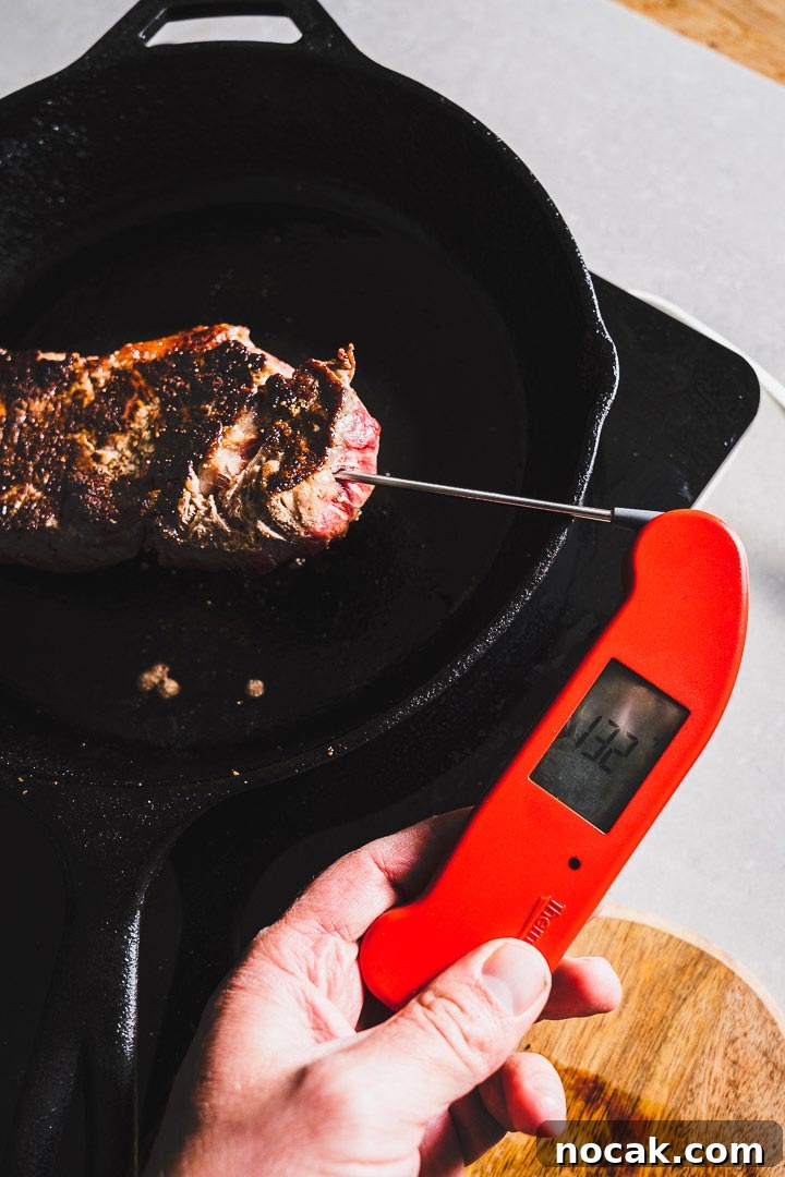 Complete Steak Temperature Guide: Internal Temps for Perfect Doneness 2 taking temperature with thermapen one