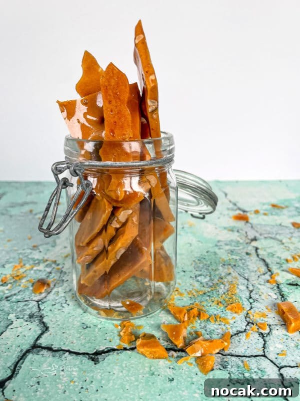 Classic Crunchy Peanut Brittle Recipe for Homemade Candy 14 peanut brittle in a jar