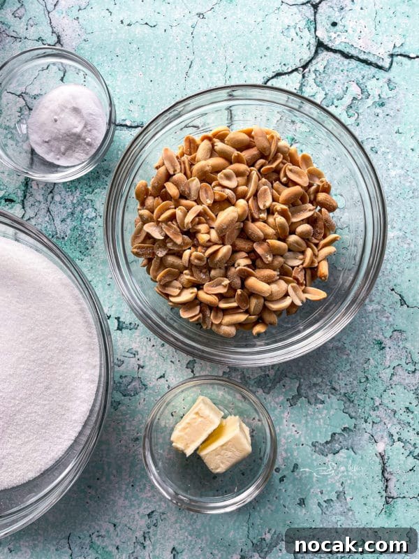 Classic Crunchy Peanut Brittle Recipe for Homemade Candy 4 peanut brittle ingredients
