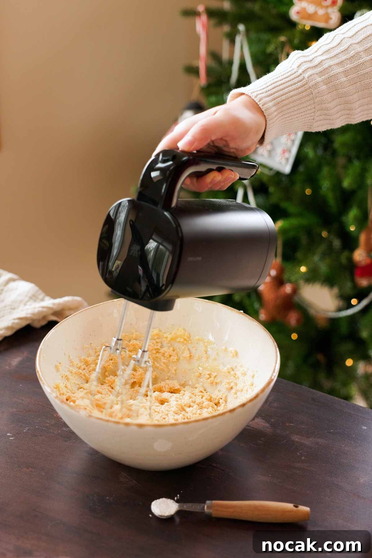 Oreshki Walnut Cookies Recipe — Russian Fillable Pastry Treats 6 mixing together walnut cookie dough in large bowl