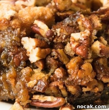 Pecan Pie Cobbler on a plate