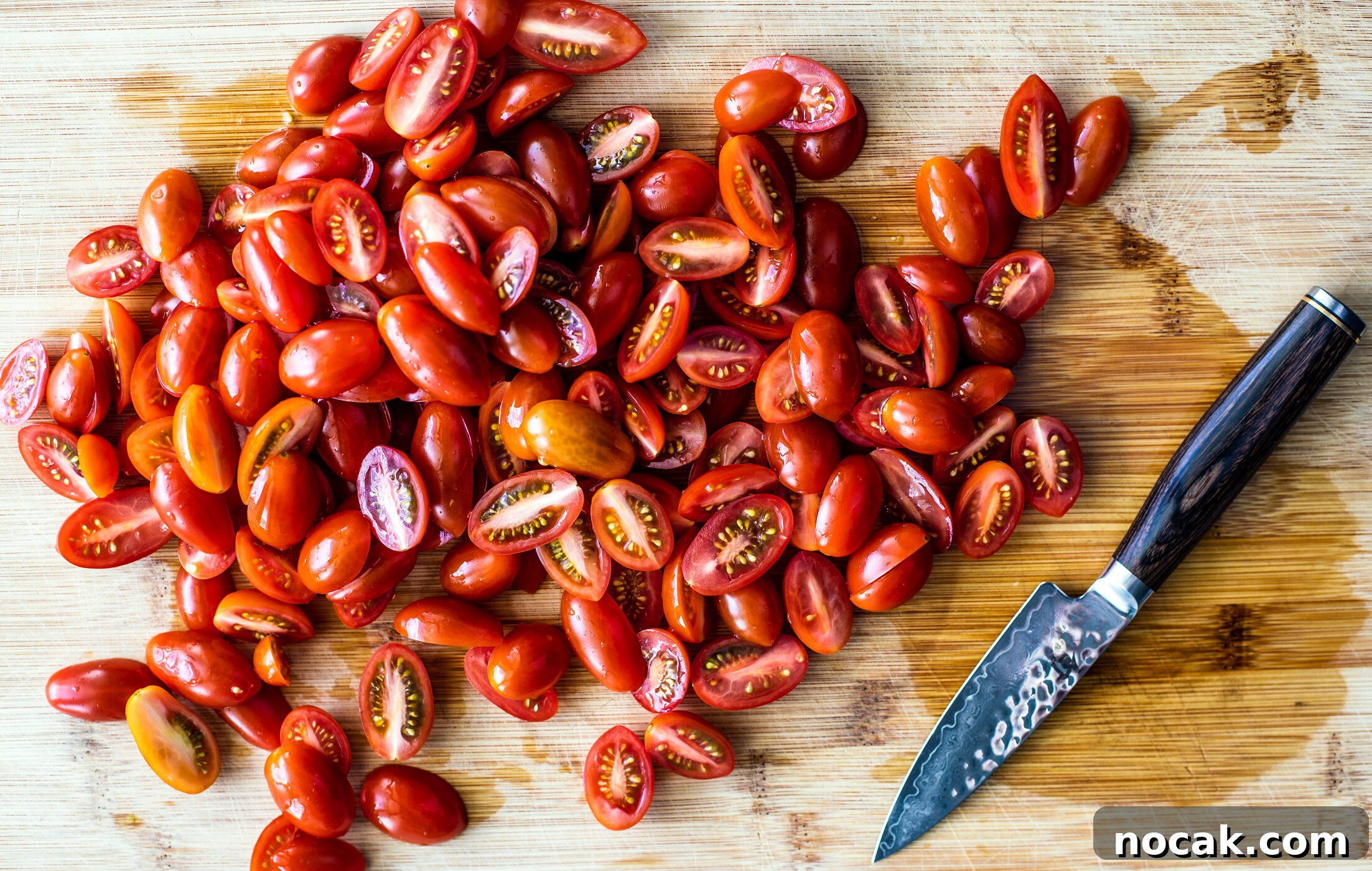 Homemade Ketchup Recipe: Simple from-Scratch Tomato Sauce 3 Bright cut up tomatoes on a cutting board.