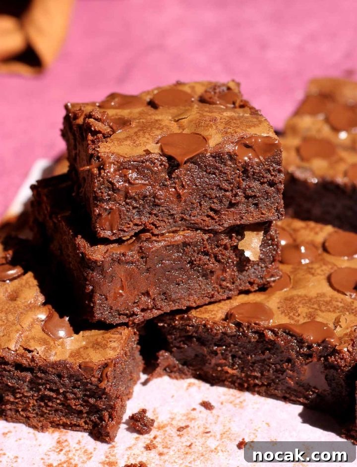 Fudgy Low-Sugar Brownies: Simple Recipe for Rich Chocolate Treats 2 stack of low sugar brownies