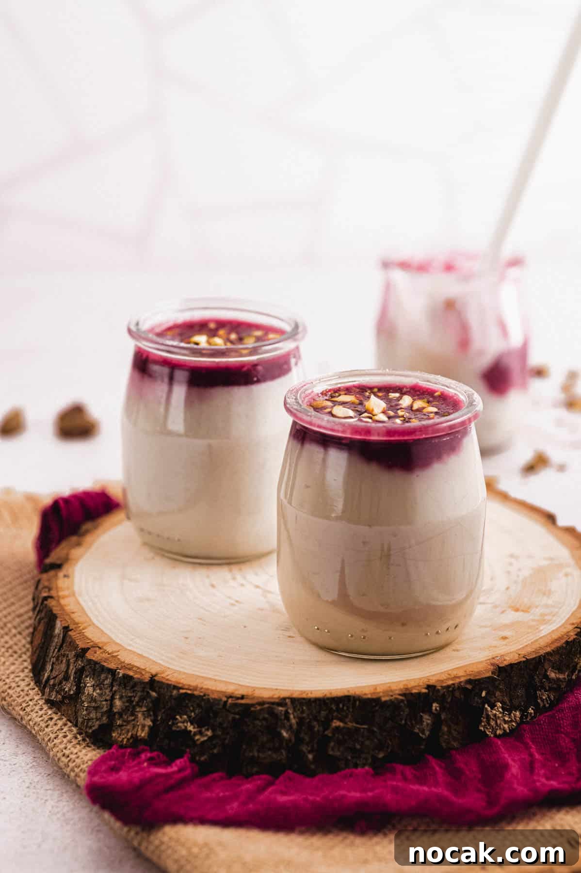 Malabi Rose Water Milk Pudding with Vegan Options 8 Two single serve jars of malabi and one finished in the background