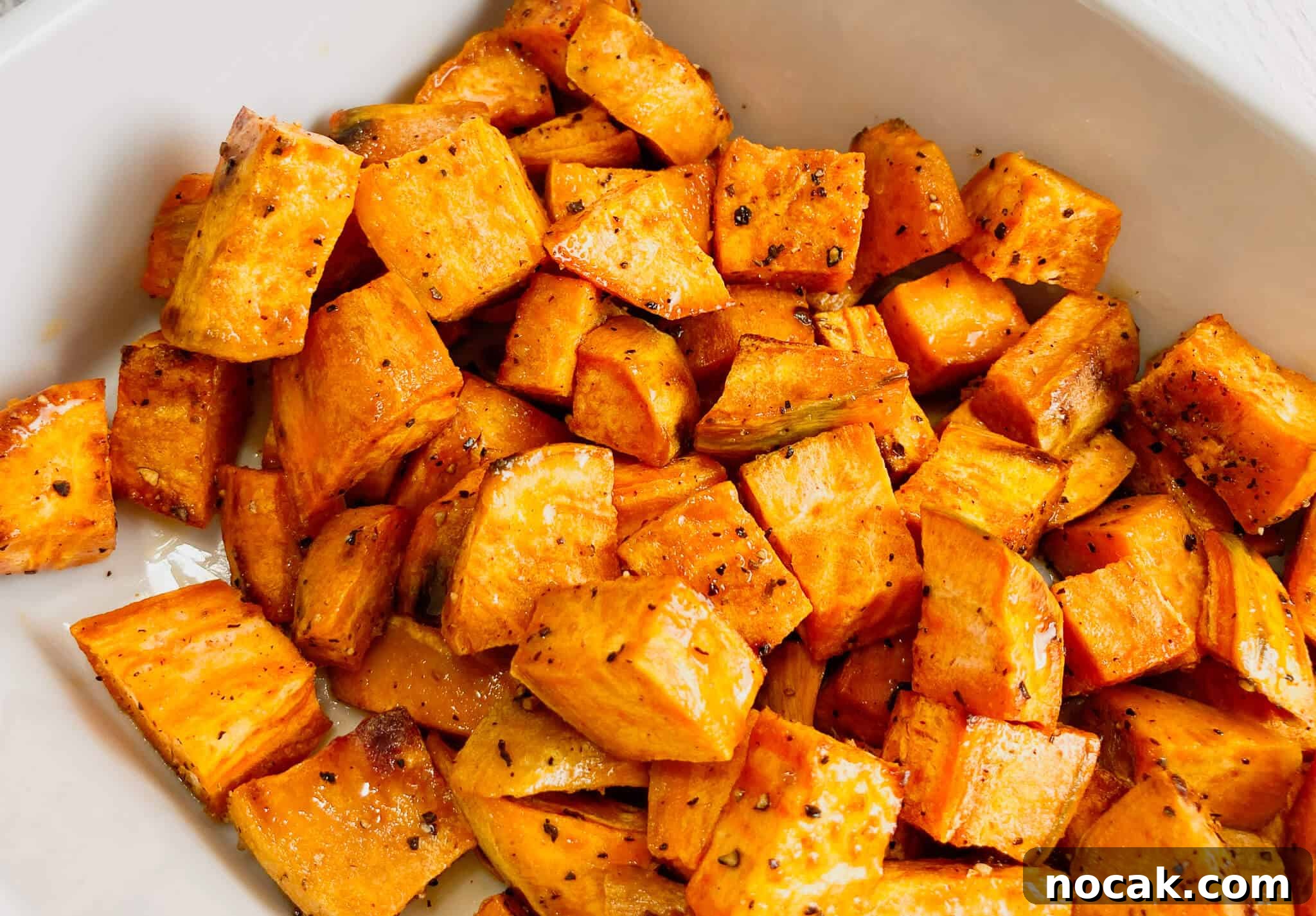 Maple-Glazed Roasted Sweet Potatoes with Crispy Edges 6 maple roasted sweet potatoes
