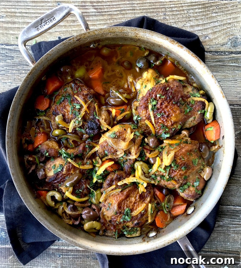 Moroccan Chicken with Olives and Preserved Lemons — One-Skillet Meal 2 Moroccan Chicken