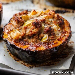 Sausage-Stuffed Acorn Squash Recipe for Cozy Fall Dinners 7 Featured image for sausage and apple stuffed acorn squash.