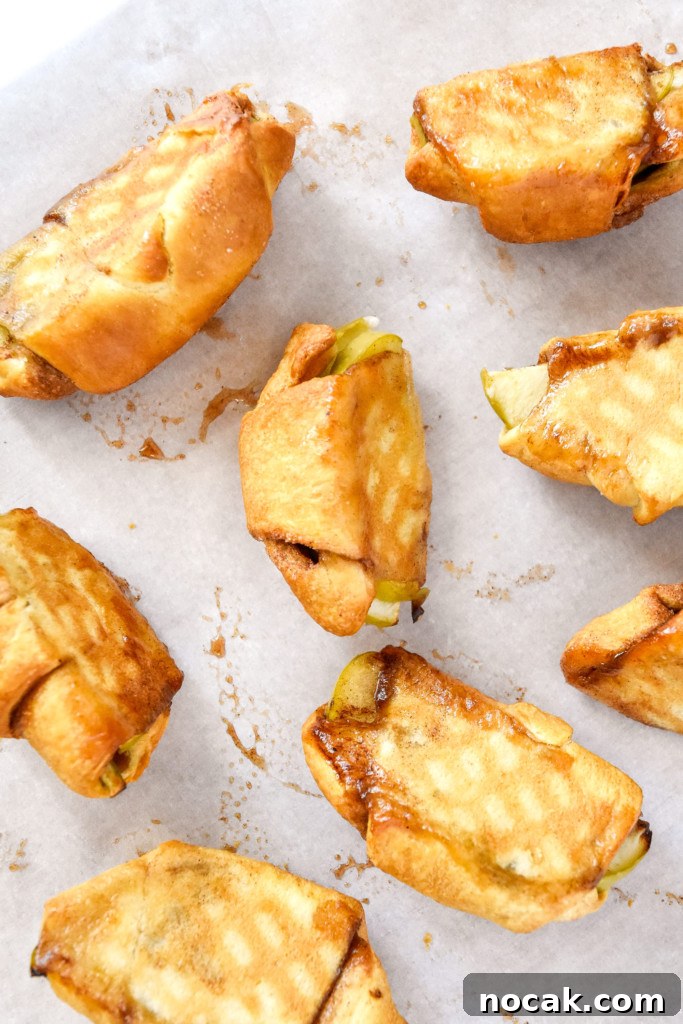 Air Fryer Apple Pie Crescent Rolls Recipe 9 cooling the air fryer apple pie crescent rolls on their sides.