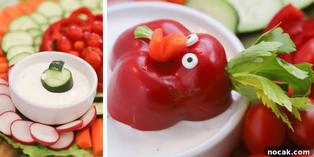 Festive Holiday Vegetable Tray Ideas for Entertaining 3 Thanksgiving veggie tray with dip and fresh veggies.