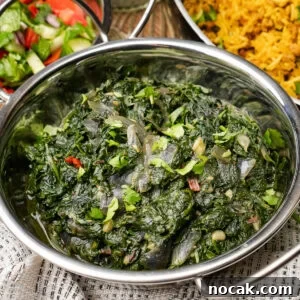 Saag Bhaji Recipe: Creamy Indian Spinach Curry with Spices 3 Saag Bhaji served in a balti dish