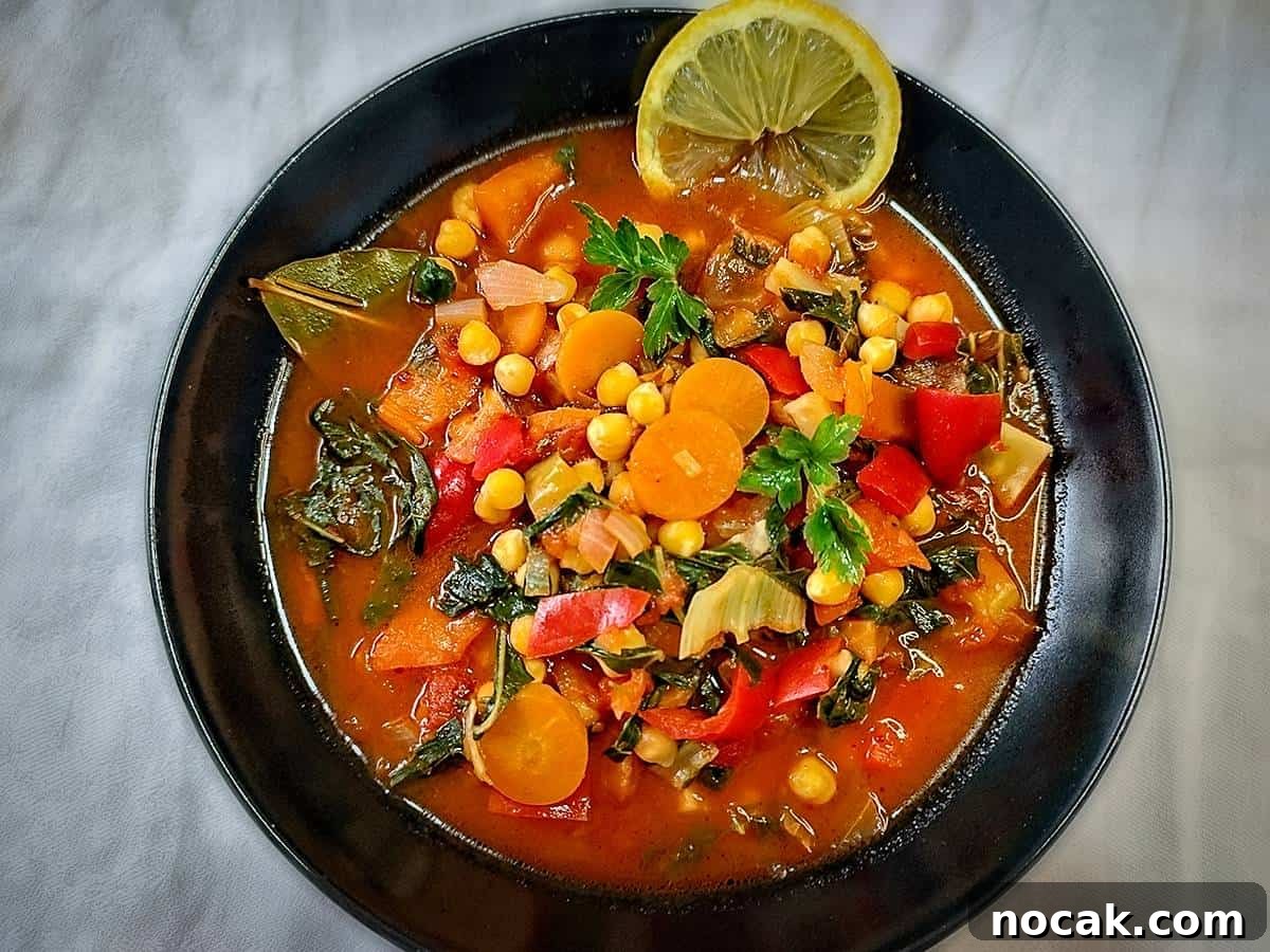 21 Flavorful Low-Sodium Soup Recipes for Heart-Friendly Meals 2 Garbanzo Bean Soup in Black Bowl