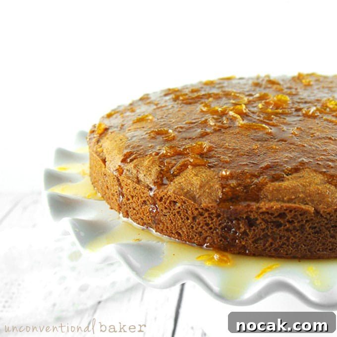 Orange Butter Cake with Warm Orange Sauce {Gluten-Free, Vegan, Refined Sugar-Free}