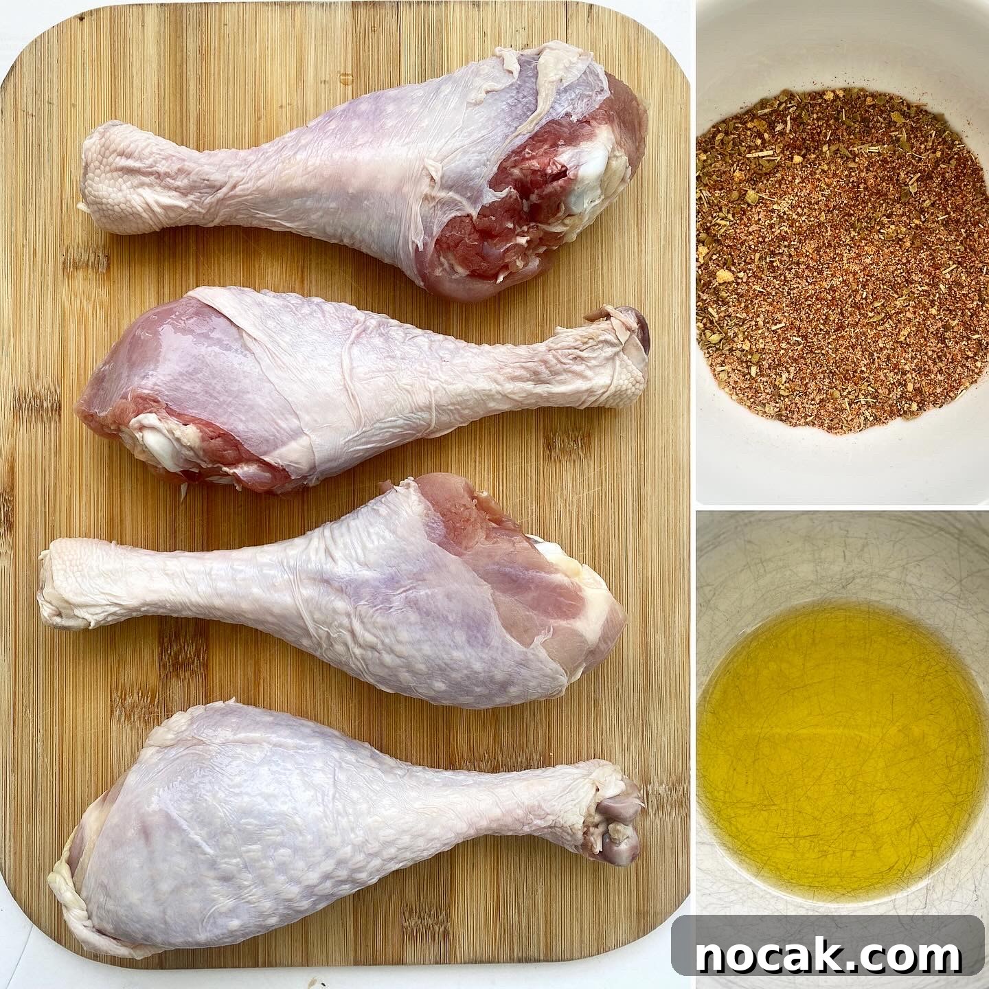 Slow Cooker Turkey Legs Recipe with Step-by-Step Video 3 collage of ingredients for slow cooker turkey legs